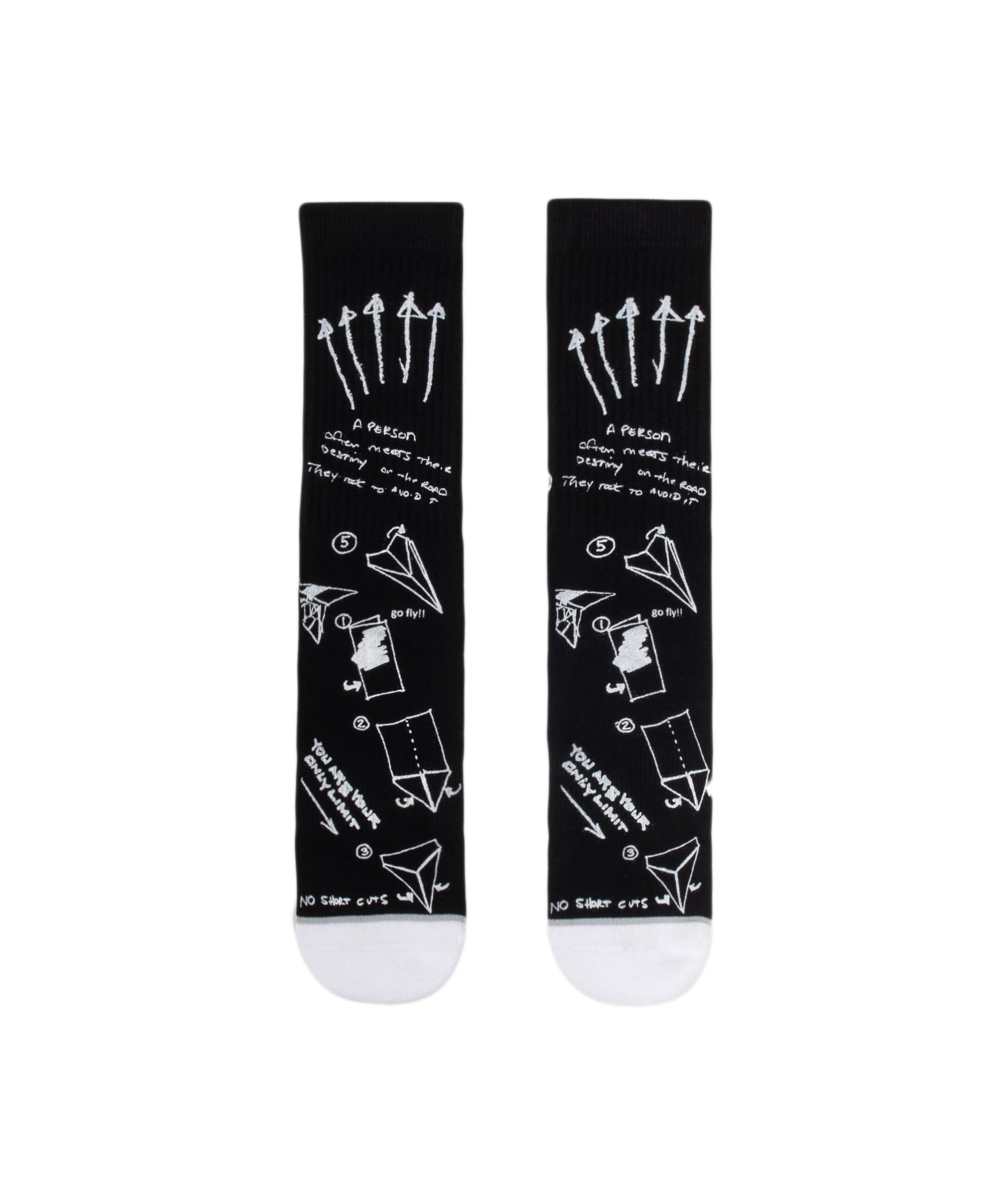 Paper Planes - Sketched-Socks (black)