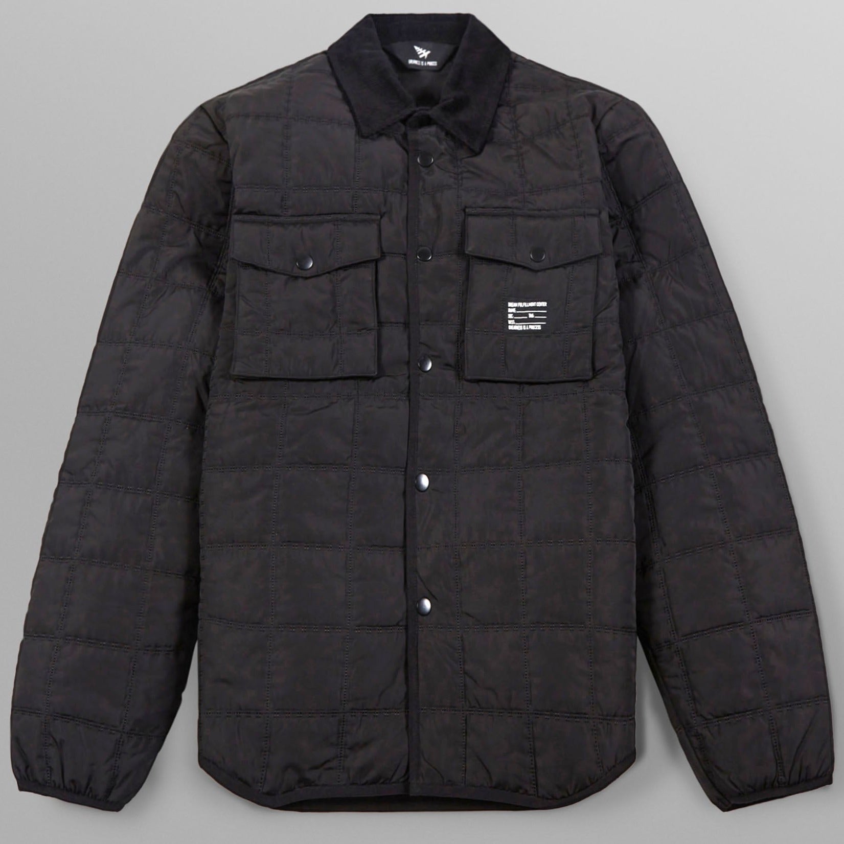 PAPER PLANES - QUILTED SHIRT JACKET - BLACK