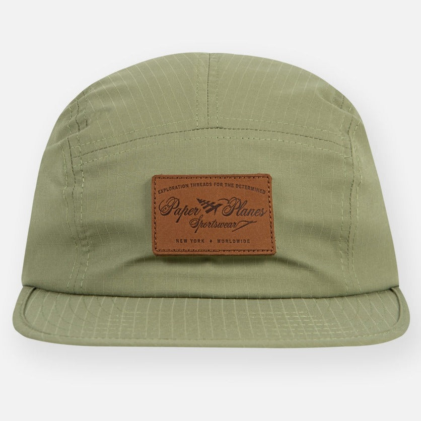 PAPER PLANES - RIPSTOP 5 PANEL CAMPER CAP - GREEN