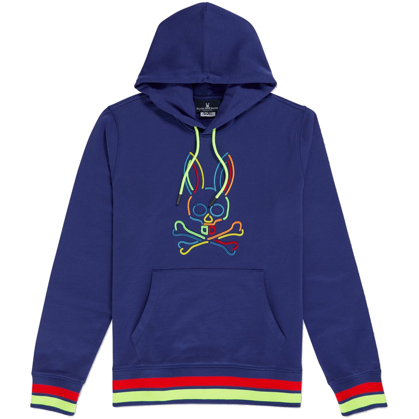 Psycho Bunny - Barbon Neon Glow Hoodie (bold blue)