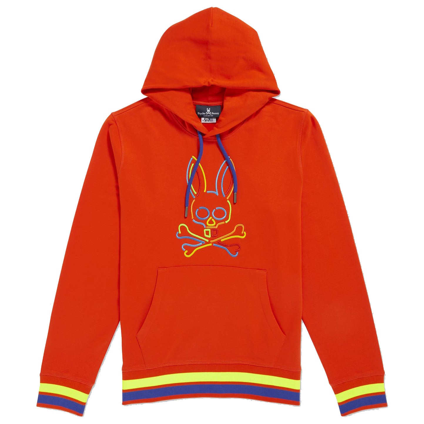 Psycho Bunny - Barbon Neon Glow Hoodie (bonfire)