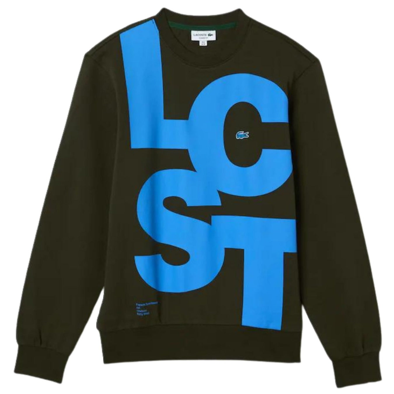 LACOSTE - GRAPHIC LACOSTE PRINT LETTERS SWEATSHIRT - GREEN