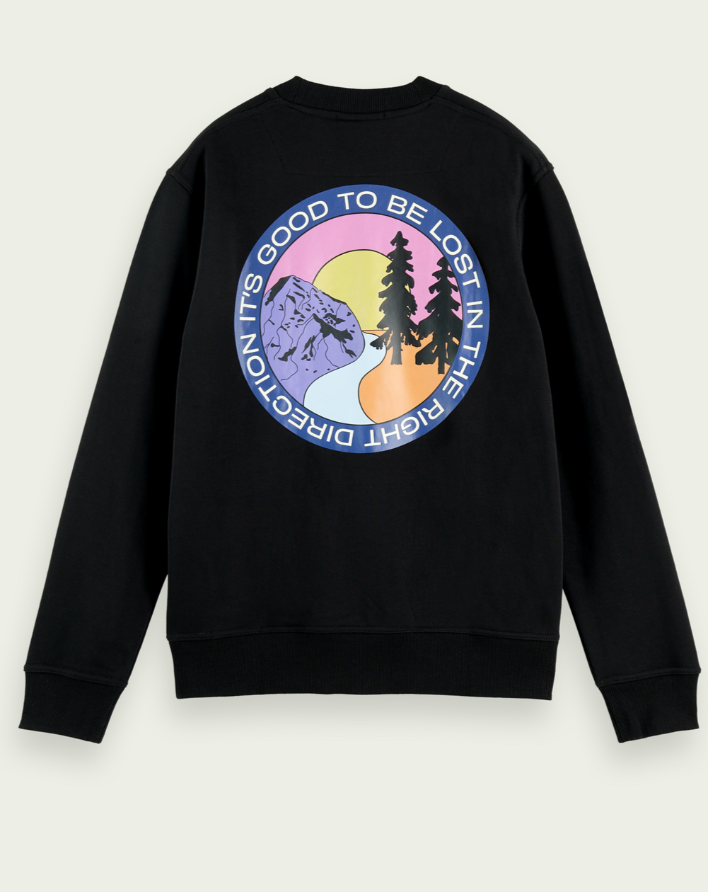 SCOTCH & SODA - Crewneck logo artwork felpa sweatshirt - BLACK