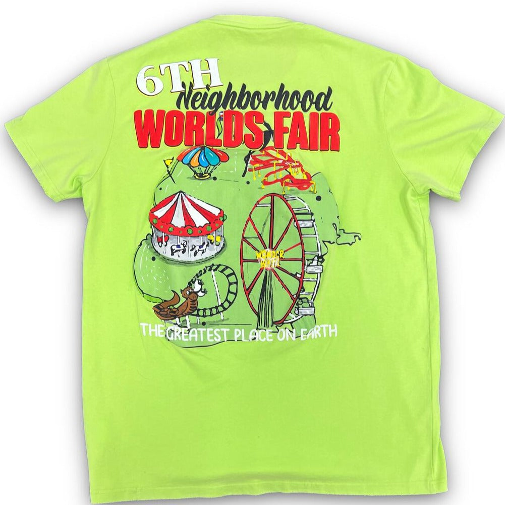 6TH NBRHD - "FAIR GROUNDS" TEE - VINTAGE LIME