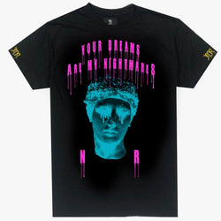 NOVEMBER REINE - MY NIGHTMARES TEE - BLACK PINK AND TEAL