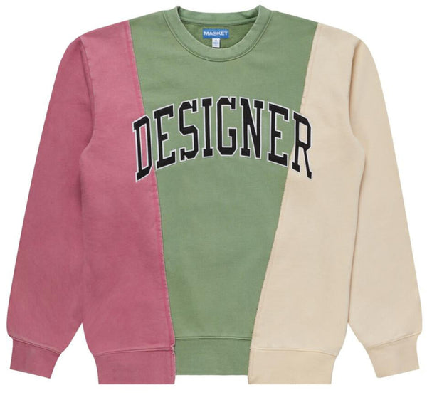 MARKET STUDIOS - DESIGNER ARC 3 PANEL CREWNECK - MULTI/BERRY