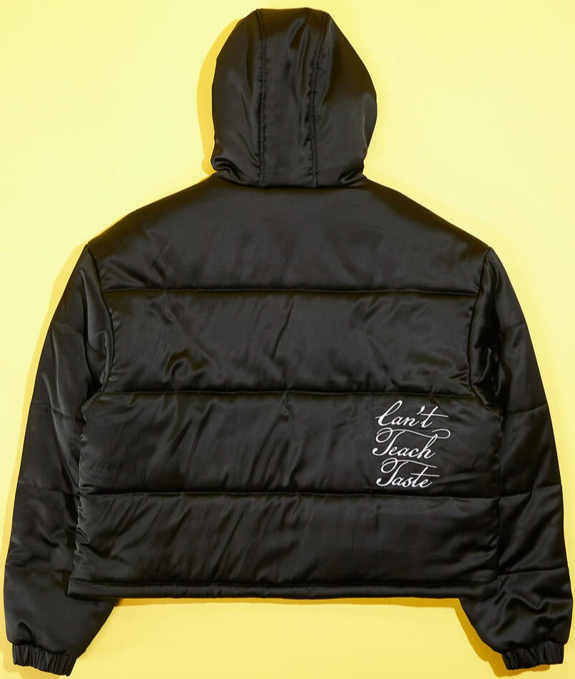 DIET START MONDAY - Hooded Puffer Jacket - BLACK