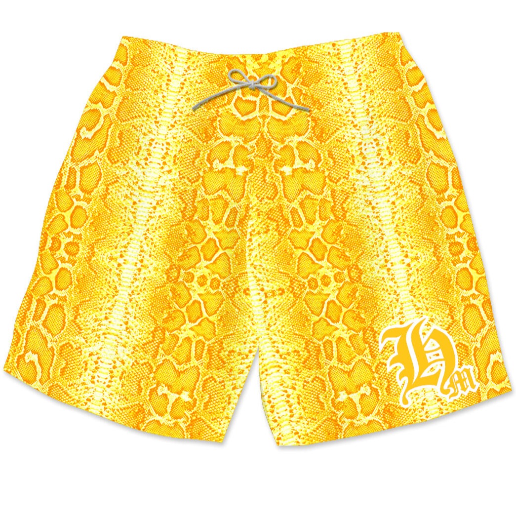 HASTA MUERTE - Yellow Snakeskin Shorts - YELLOW