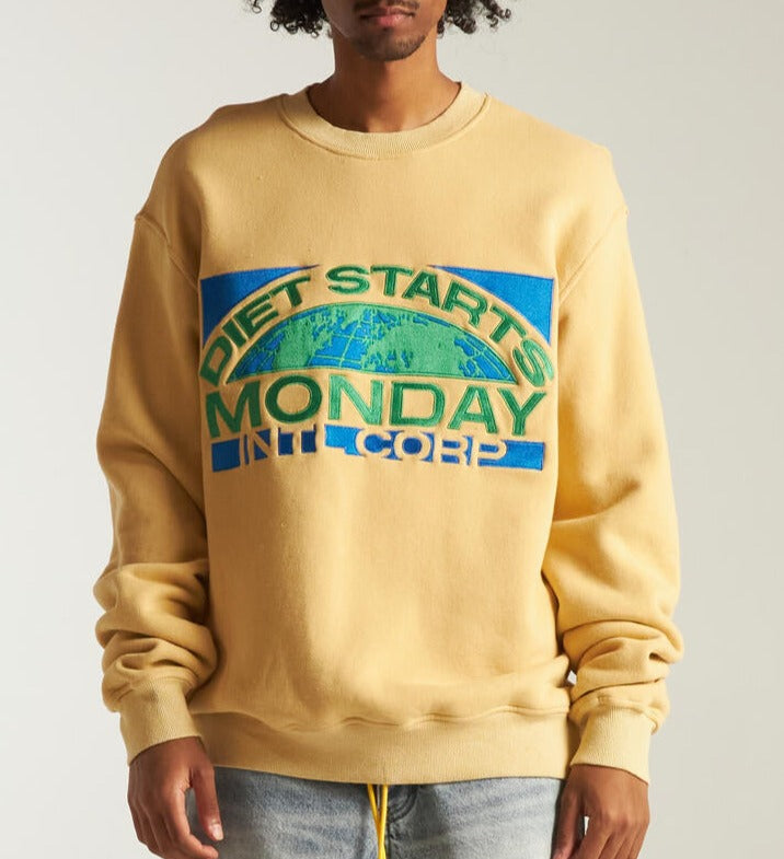 DIET STARTS MONDAY - Diet Corp Sweatshirt - VINTAGE YELLOW