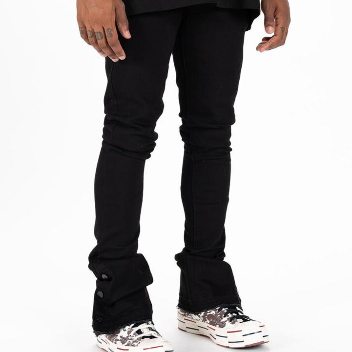 PHEELINGS - "EMOTIONALLY DRIVEN" FLARE STACK DENIM" - BLACK