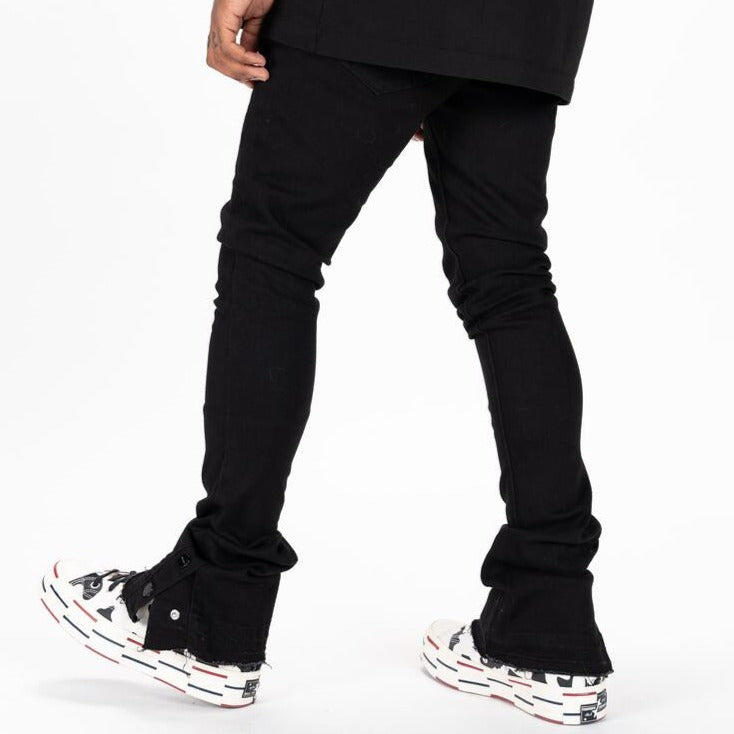 PHEELINGS - "EMOTIONALLY DRIVEN" FLARE STACK DENIM" - BLACK