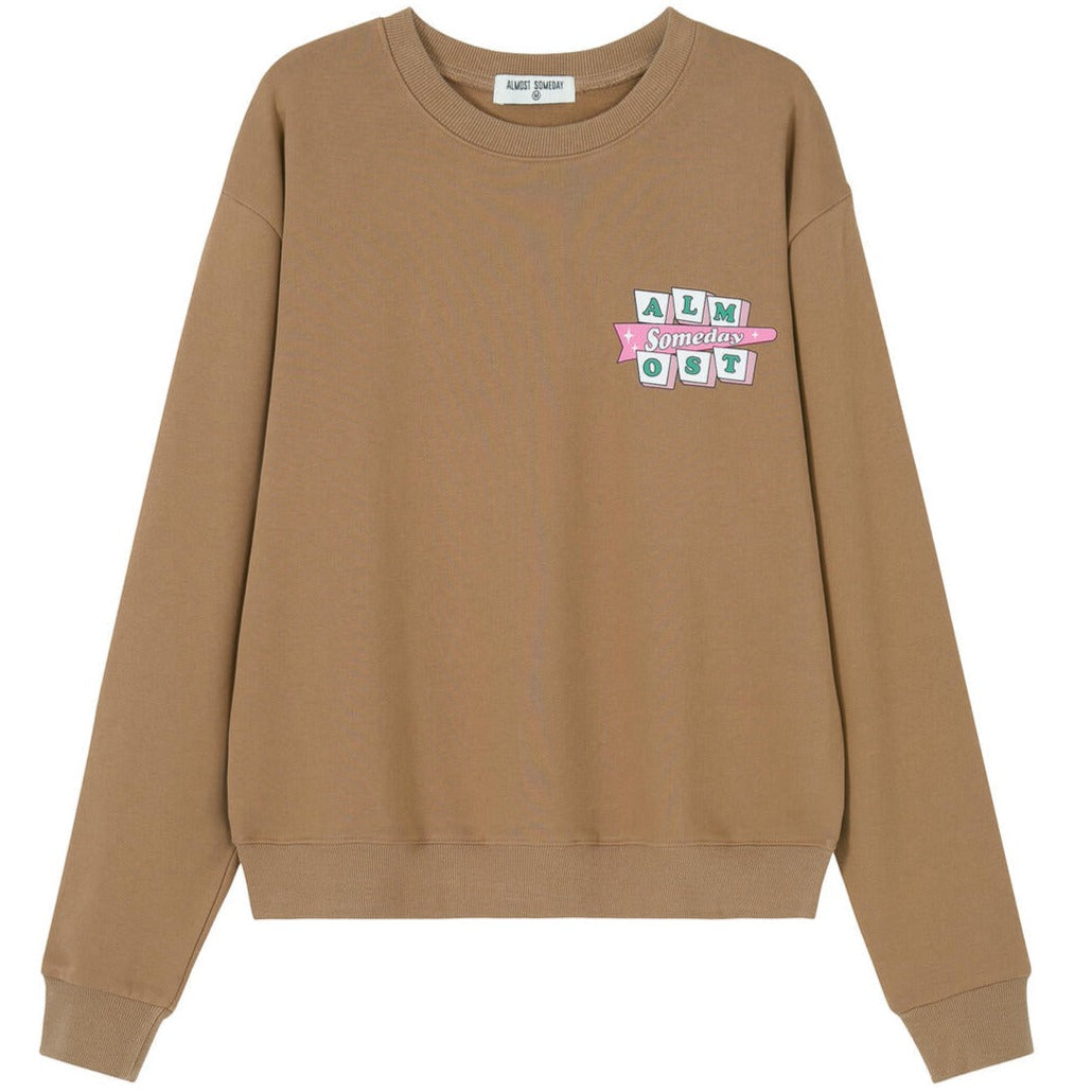 ALMOST SOMEDAY - Retro Crewneck - BROWN