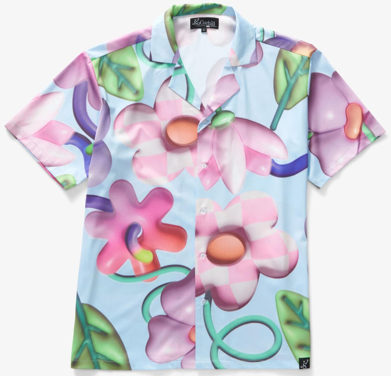 SUGARHILL - "FLORA" BUTTON-UP SHIRT - (BABY BLUE)