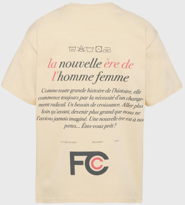 HOMME FEMME -  Nouvelle Ere Tee - Cream/Pink/Black