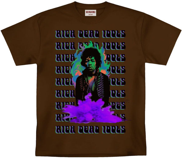 RICH DEAD IDOLS - JIMI HENDRIX HEAVYWEIGHT TEE - BROWN