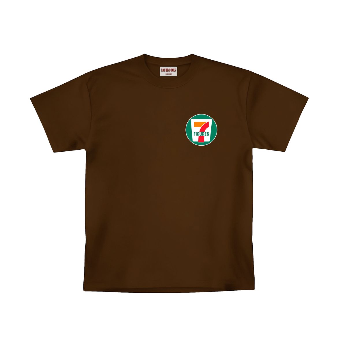 RICH DEAD IDOLS - 7-FIGURES HEAVYWEIGHT TEE - BROWN