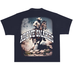 KRISPY ADDICTS - Above Snakes Crop Tee  - NAVY BLUE