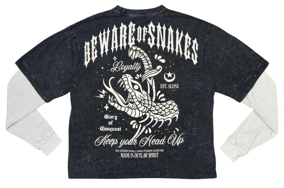 DISSORDER - BEWARE OF SNAKES LONG SLEEVE TEE - BLACK