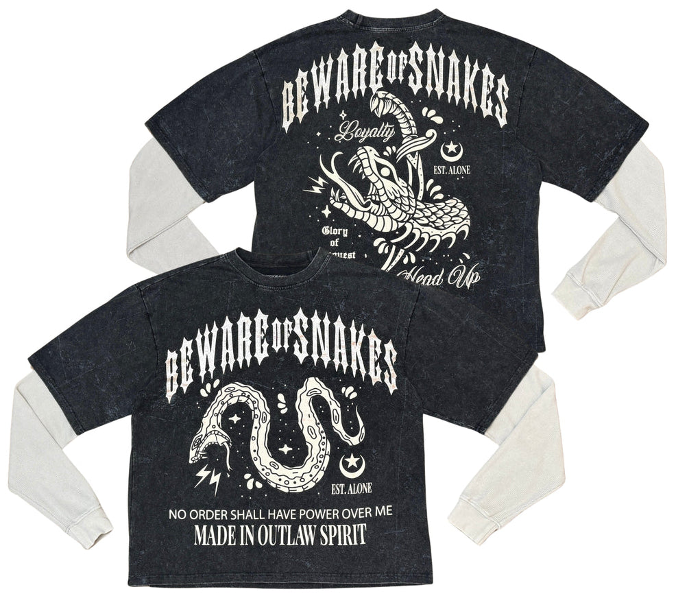 DISSORDER - BEWARE OF SNAKES LONG SLEEVE TEE - BLACK