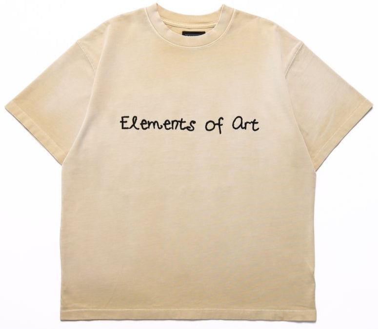 ELEMENTS OF ARTS - "Element's Resort" Doodle Tee - LIGHT BROWN (CREAM)