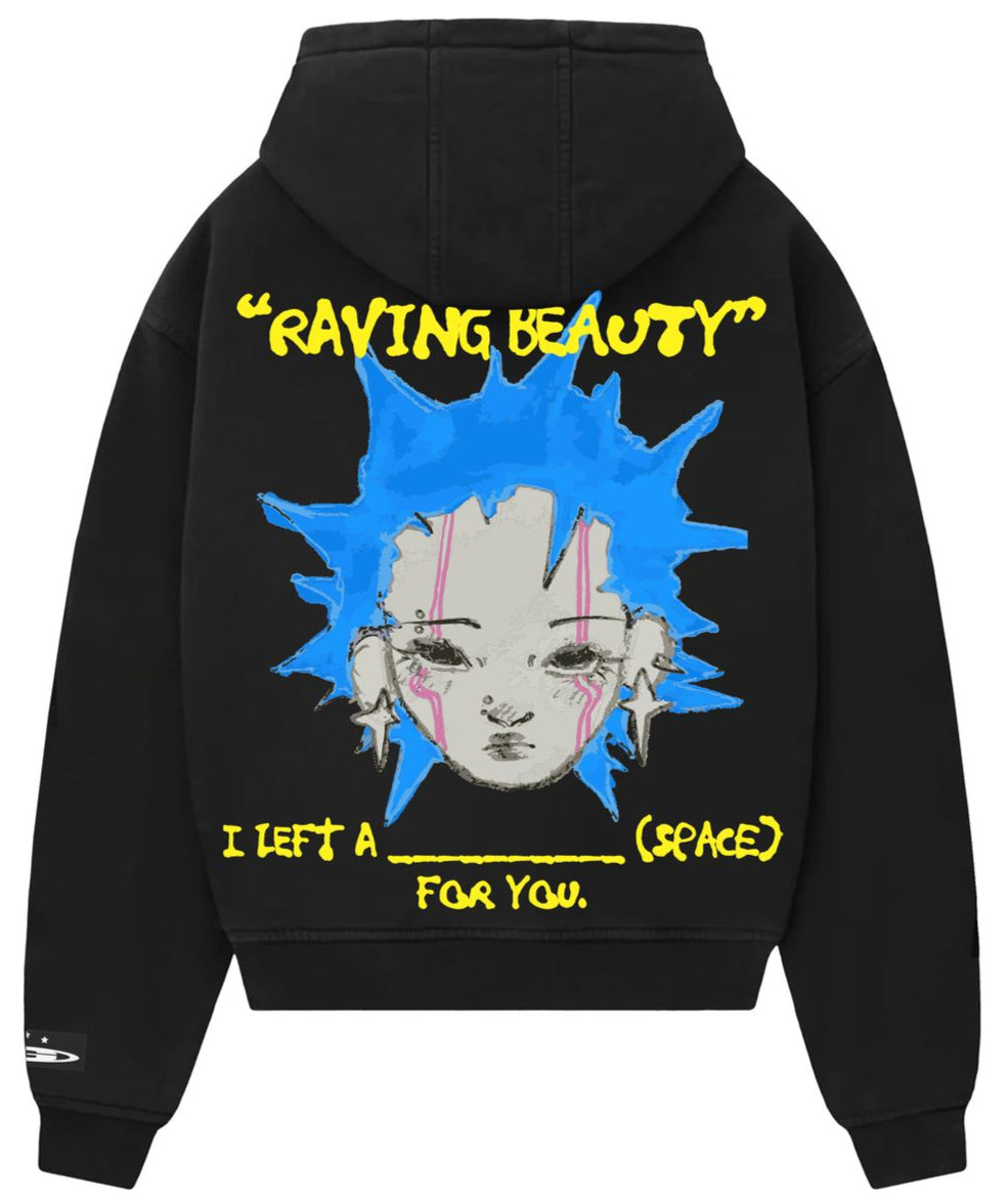 GALA -  RAVE HOODIE - BLACK