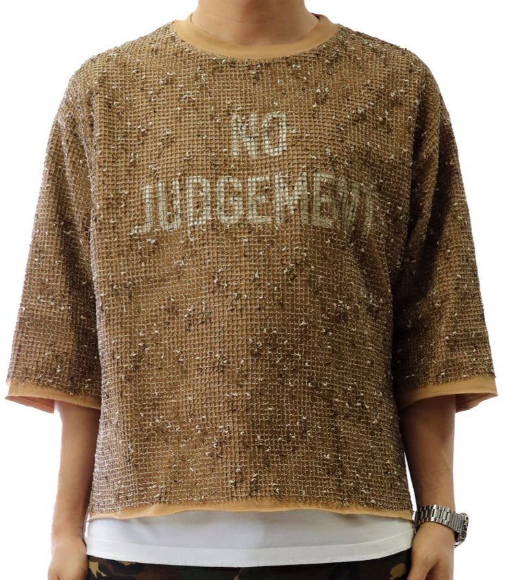 KLEEP - NO JUDGEMENT CROPPED T-SHIRT/SWEATER -TROVE(BROWN)