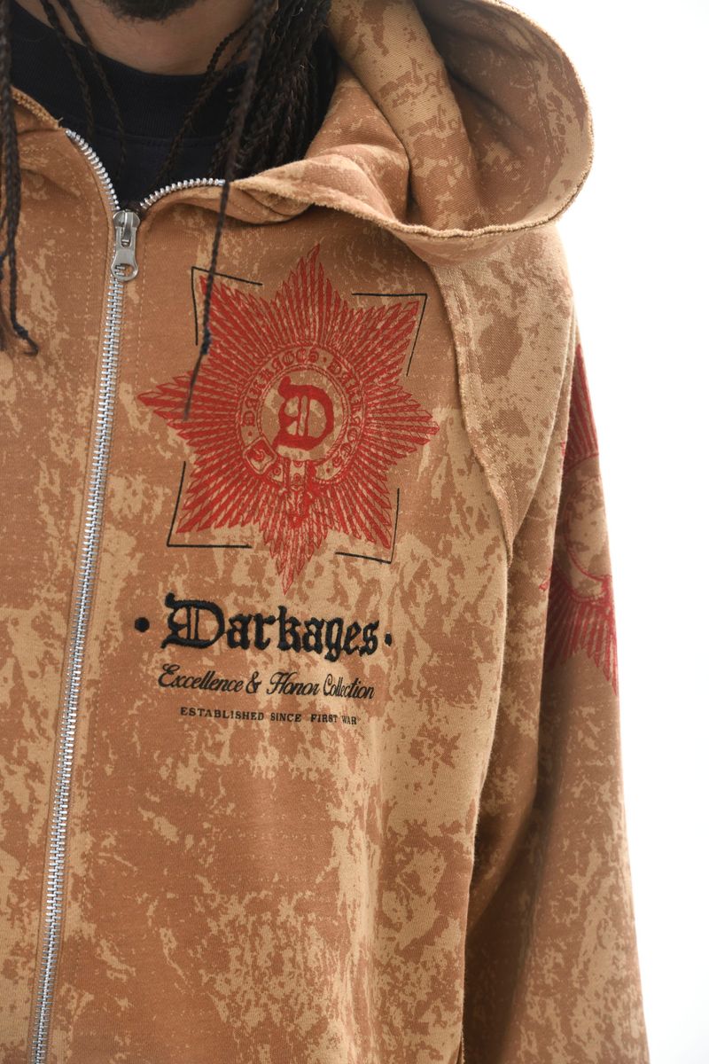 DISSORDER - DARKAGE FULL ZIPUP HOODIE - TIMBER