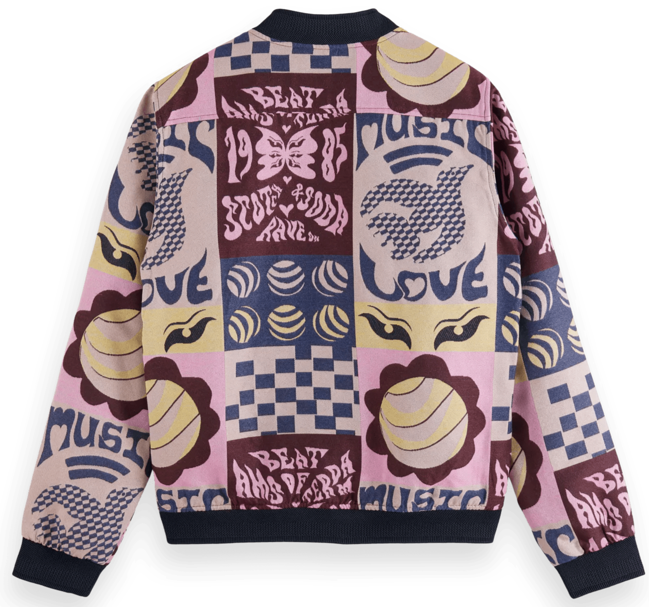 SCOTCH AND SODA - Jacquard bomber jacket - Dark Pink