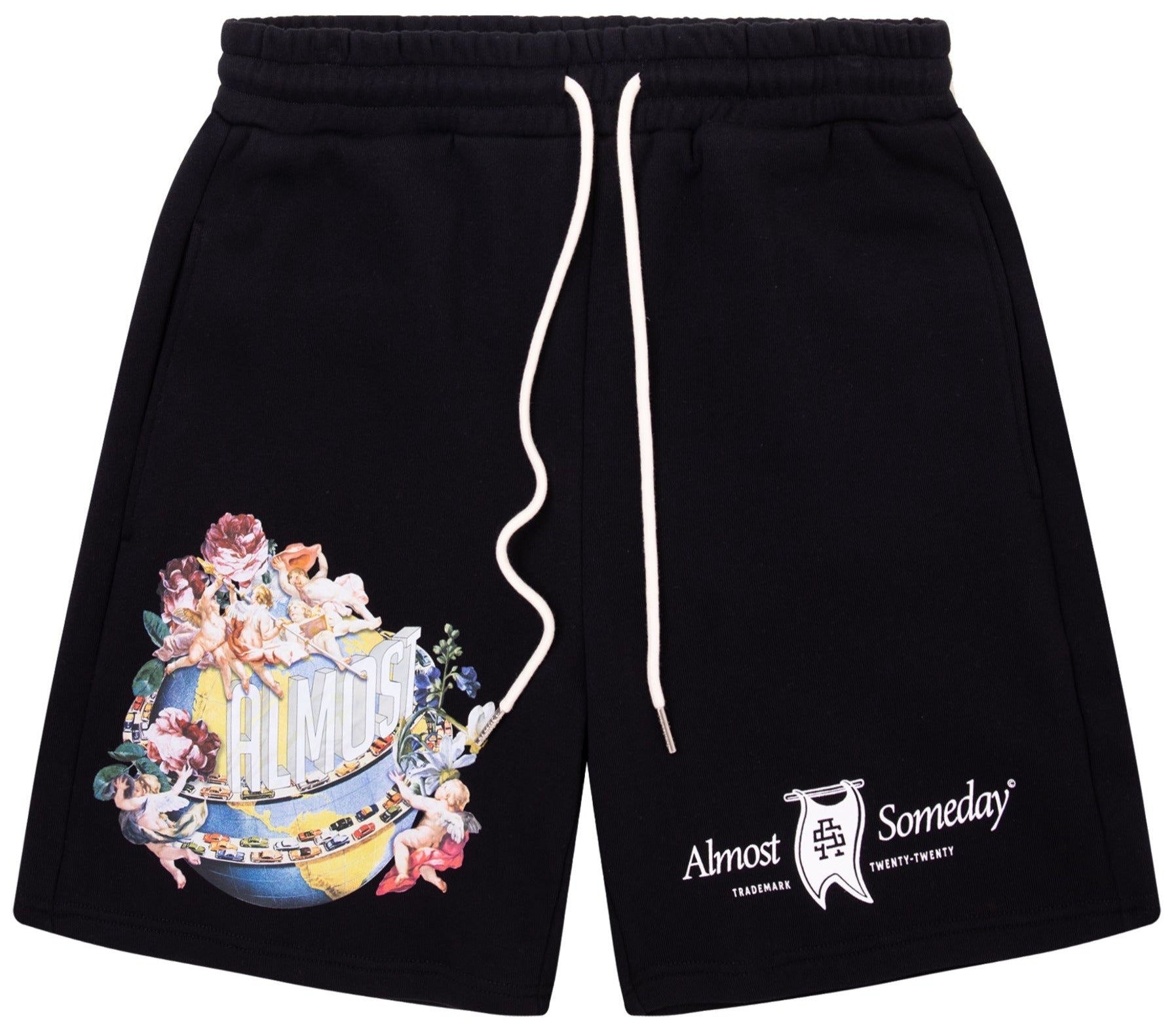 ALMOST SOMEDAY - HOUSE OF DESIGN TERRY SHORTS - BLACK