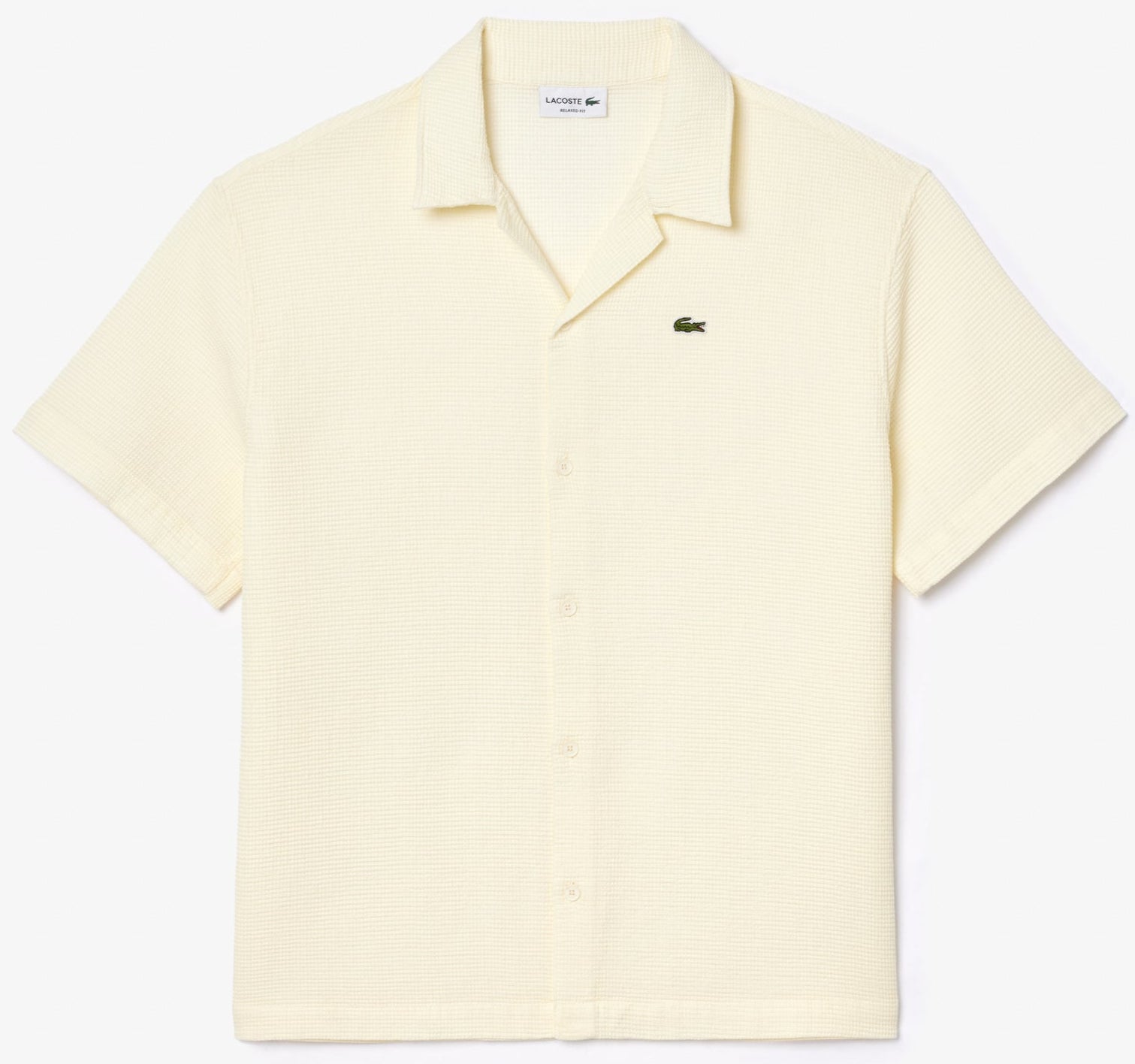 LACOSTE -  MENS LACOSTE RELAXED FIT WAFFLE TEXTURE SHIRT (WHITE)