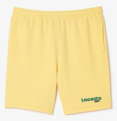 LACOSTE - MEN'S WASHED EFFECT PRINTED SHORTS - CORNSILK YELLOW