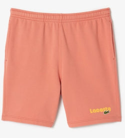 LACOSTE - MEN'S WASHED EFFECT PRINTED SHORTS - PINK