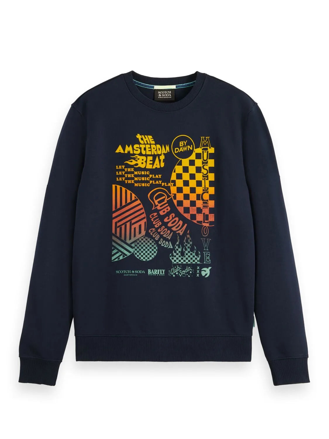 SCOTCH & SODA - Regular Fit Chest Artwork Sweatshirt In Organic Cotton - NIGHT