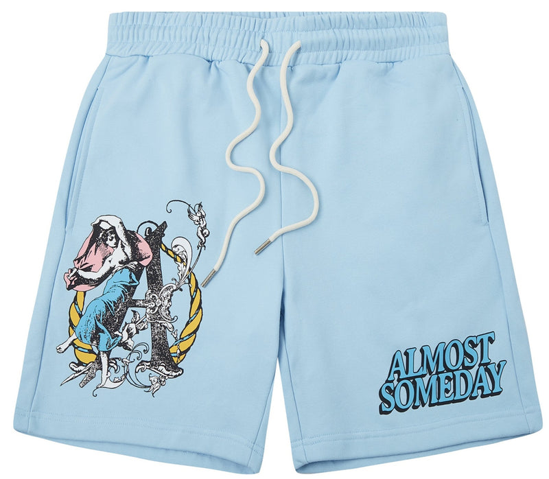 ALMOST SOMEDAY - HOUSE OF DESIGN TERRY SHORTS - BABY BLUE