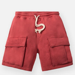 PAPER PLANES - Super Cargo Knit Short - MINERAL RED