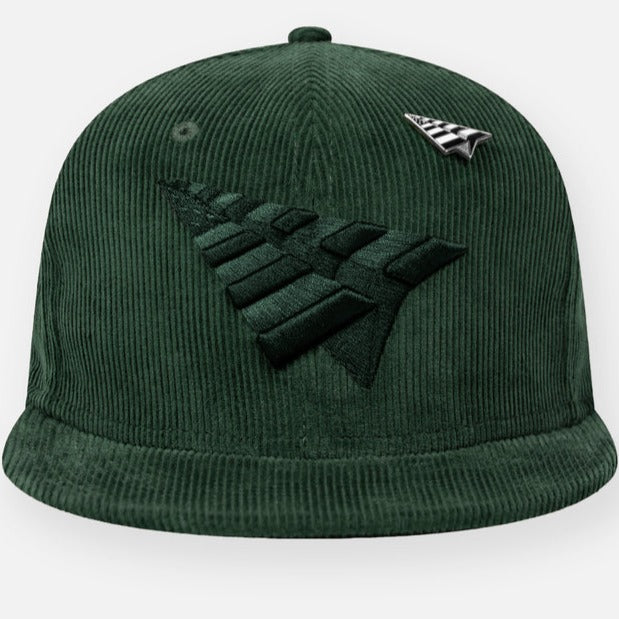 PAPER PLANES - Corduroy Crown 9Fifty Snapback Hat - DARK GREEN