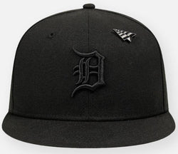 PAPER PLANE - Detroit Tigers x Paper Planes Blackout 9FIFTY Snapback Hat - BLACK