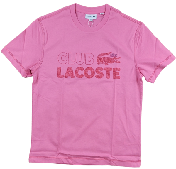 LACOSTE - CLUB LACOSTE CREWNECK TEE - PINK