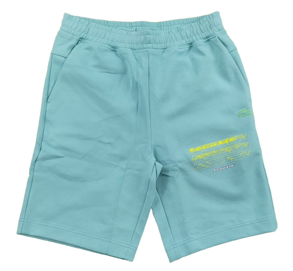 LACOSTE - FADED LACOSTE PRINTED SHORT - TEAL