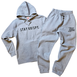 KRISPY ADDICTS - STAY KRISPY. JOGGER SUIT - HEATHER GREY