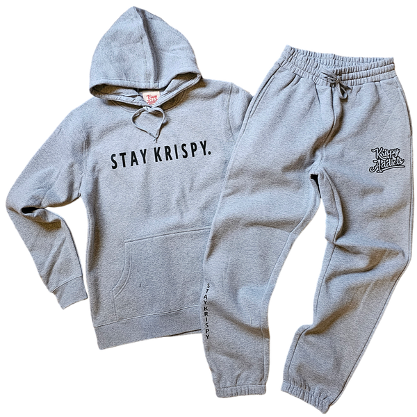 KRISPY ADDICTS - STAY KRISPY. JOGGER SUIT - HEATHER GREY