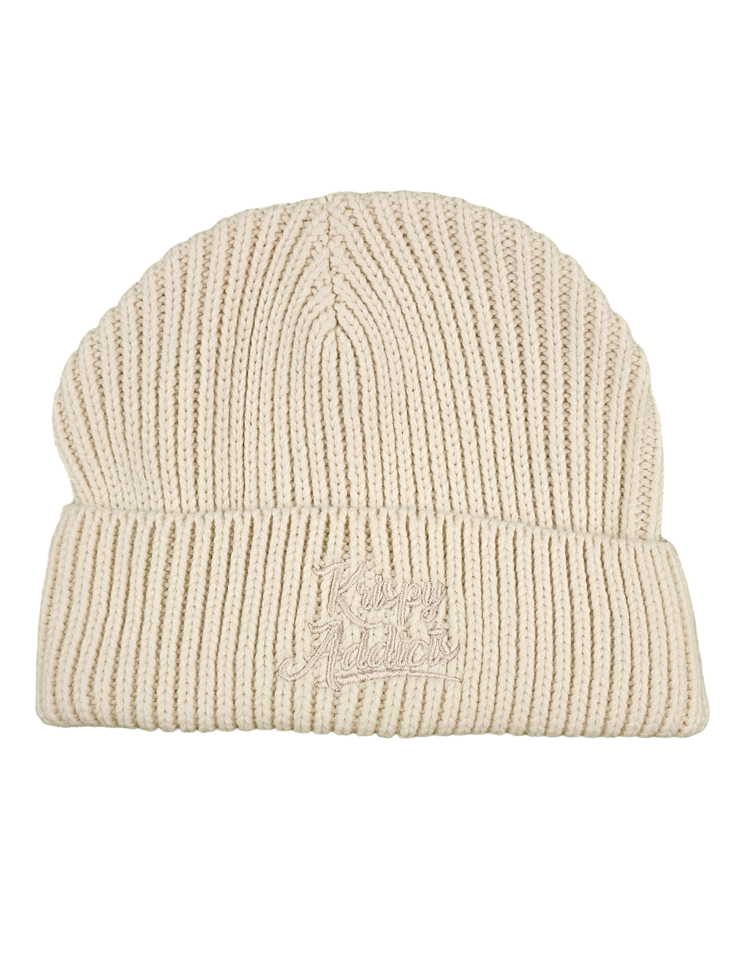 KRISPY ADDICTS - GAUGE BEANIE - ECRU