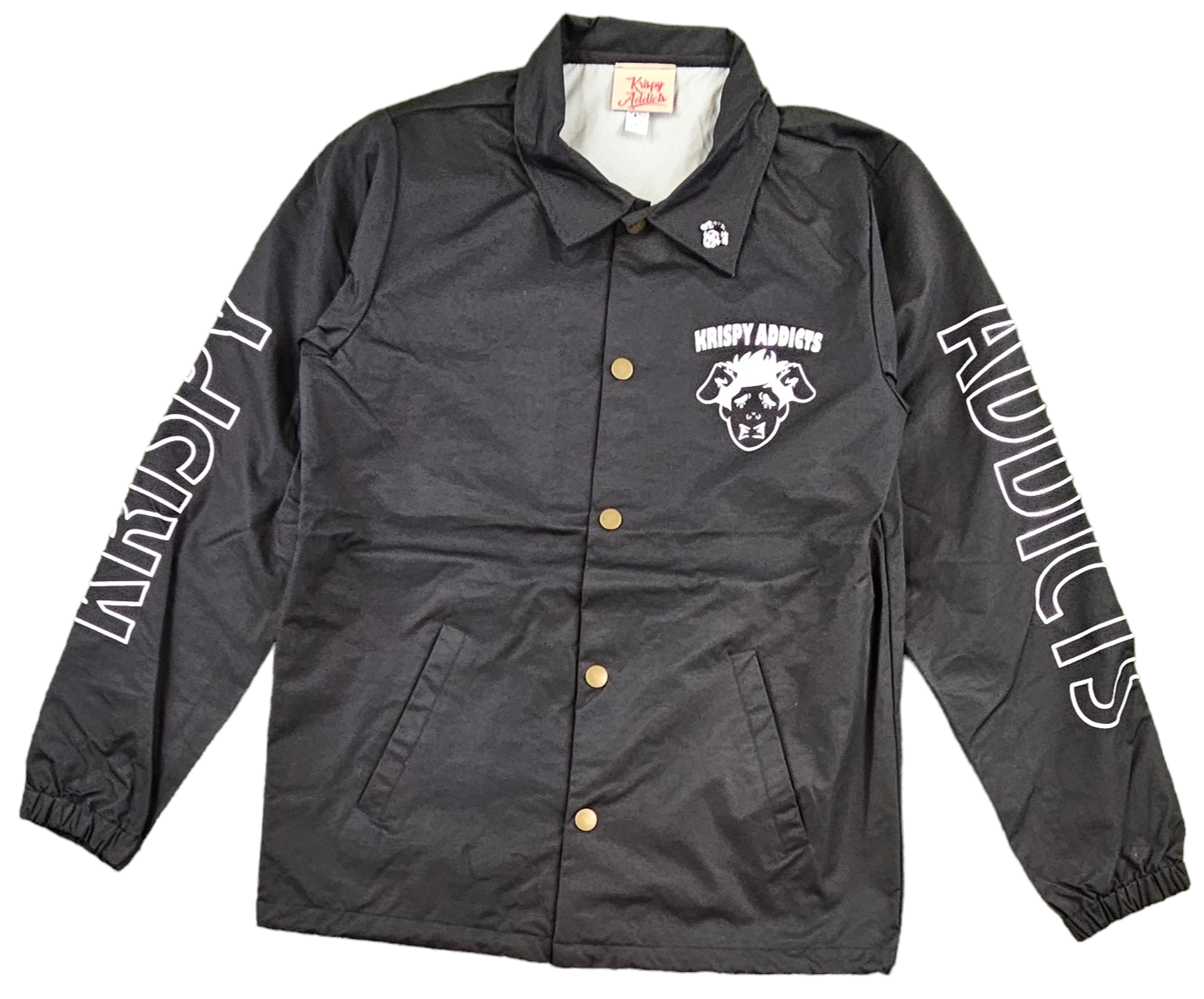 KRISPY ADDICTS - COACH JACKET WATERPROOF RECOVERY - BLACK/WHITE