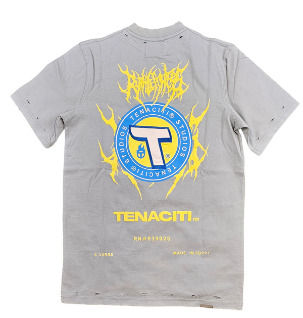 TENACITI - Staple 2 tee - PIGMENT DYE BLUE