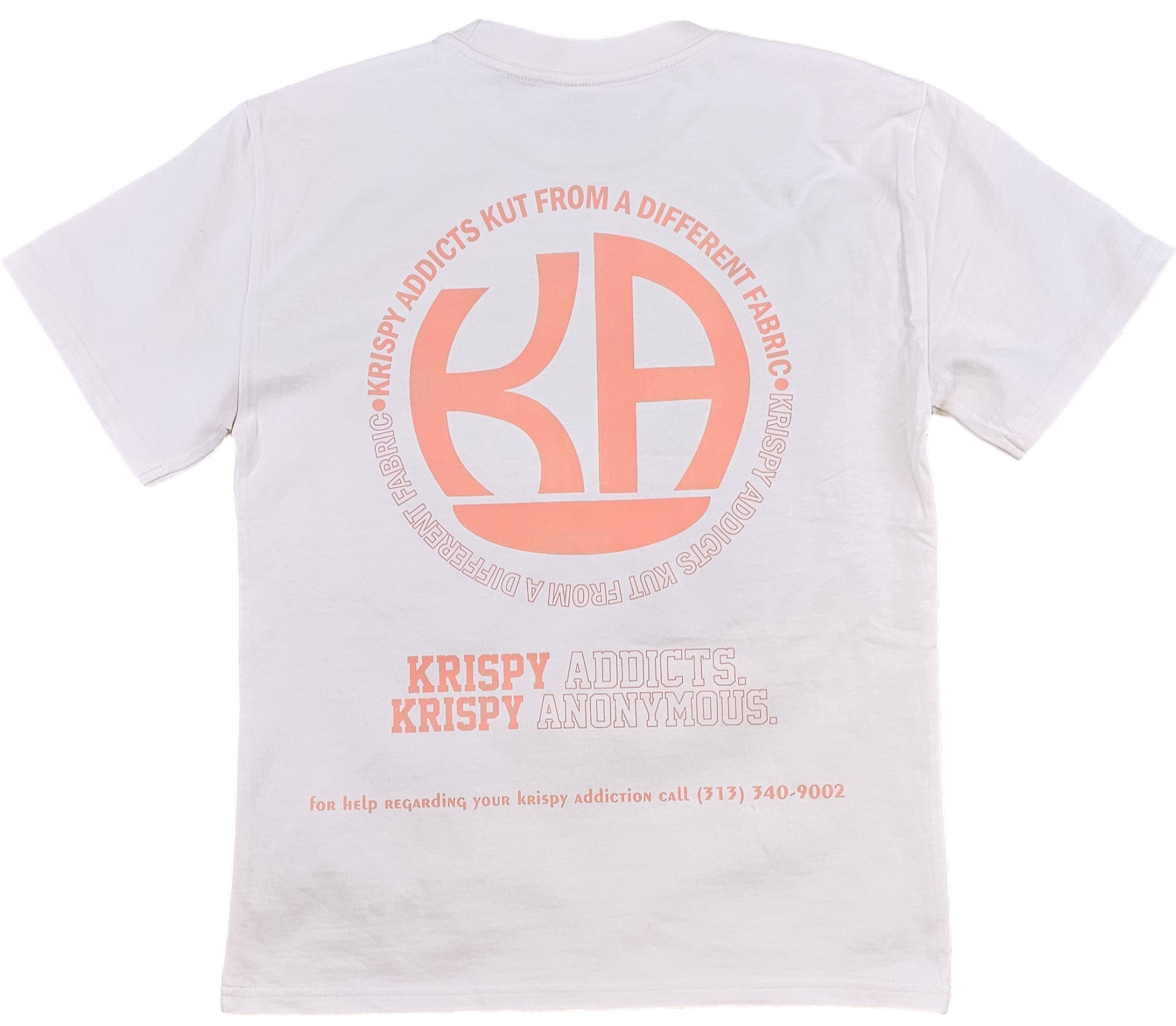 KRISPY ADDICTS - RECOVERY IS REAL HEAVY OVERSIZE TEE - CREAM/PEACH