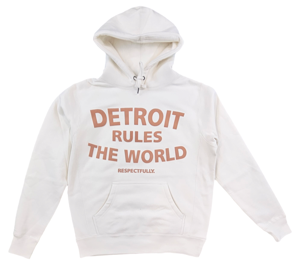 KRISPY ADDICTS - DETROIT RULES THE WORLD HOODIE - CREAM