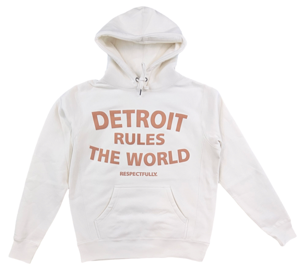 KRISPY ADDICTS - DETROIT RULES THE WORLD HOODIE - CREAM