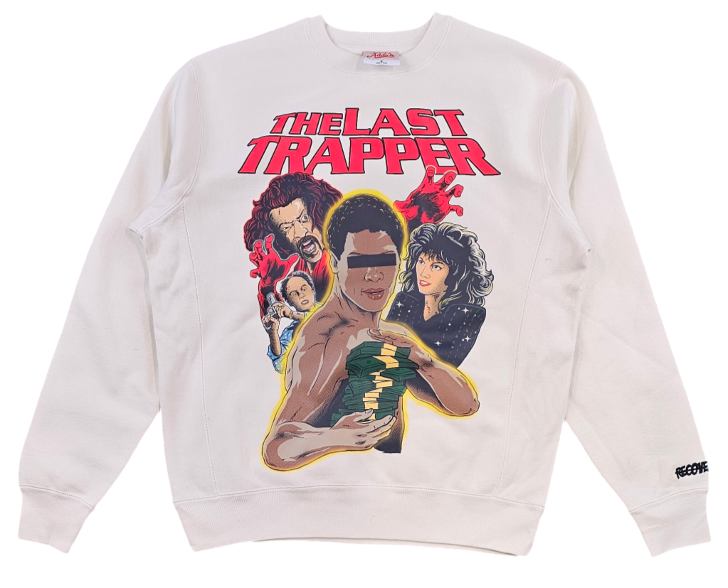 KRISPY ADDICTS - THE LAST TRAPPER CREWNECK - CREAM