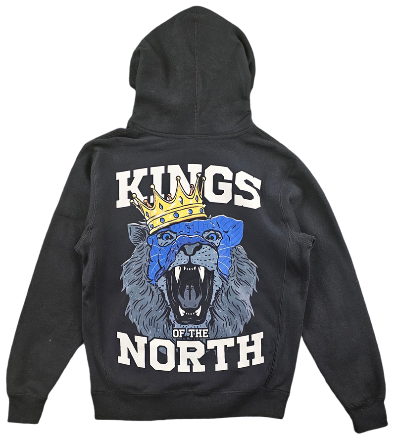 KRISPY ADDICTS NEW KING OF THE NORTH DETROIT LIONS HOODIE BLACK Krispy Addicts Clothing Boutique