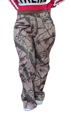 WOMEN'S COLLECTION - Loose Camouflage Zipper Pocket - Pants